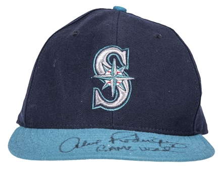 1996-1997 Alex Rodriguez Game Used and Signed Seattle Mariners Hat with "Game Used" Inscription (PSA/DNA & J.T. Sports)